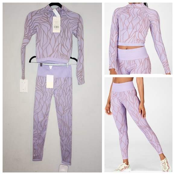 NWT Fabletics Purple Seamless Top and High Waist Leggings Size XS/S - Picture 1 of 16